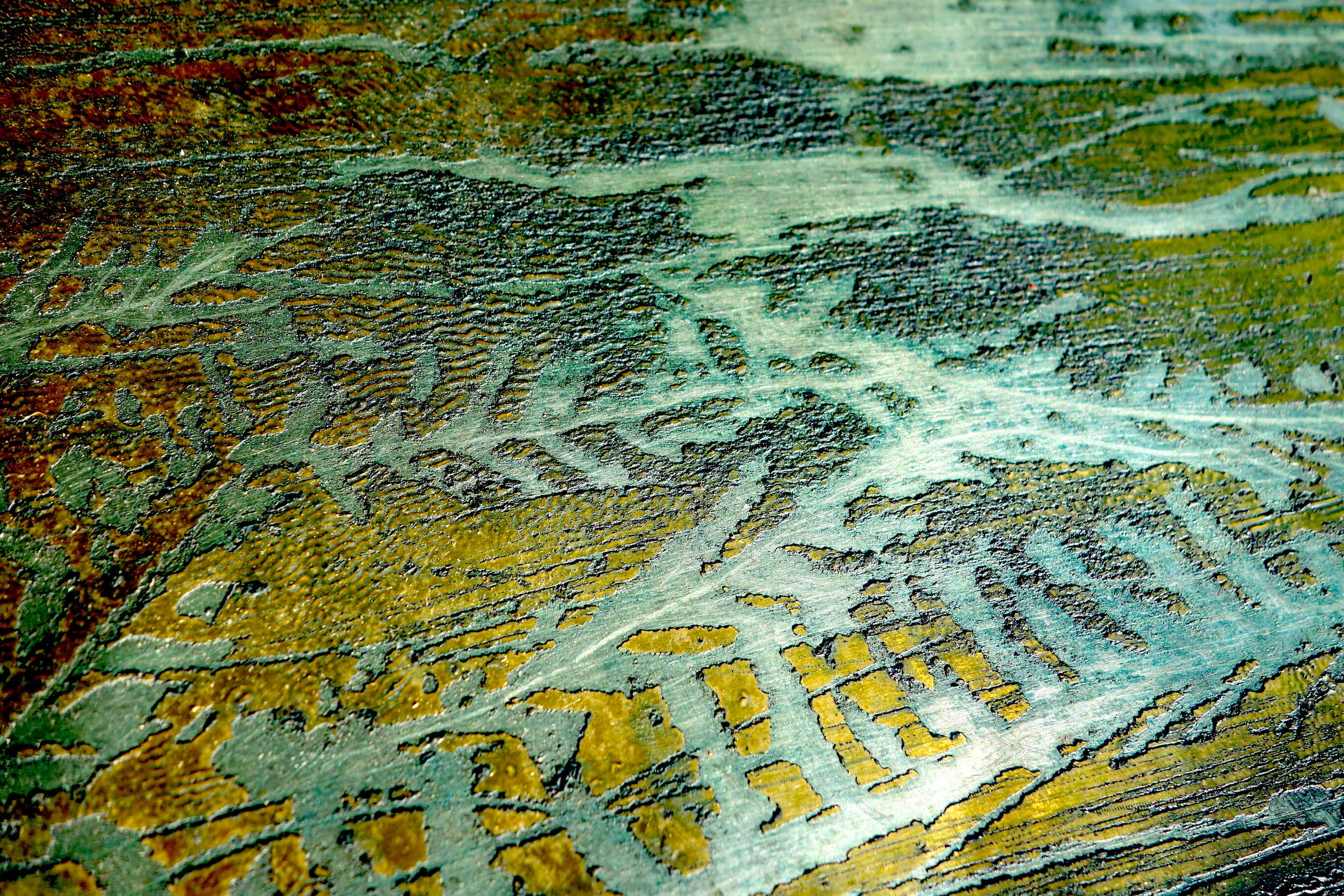Portion of : Through The Clearing * Carborundum engraving