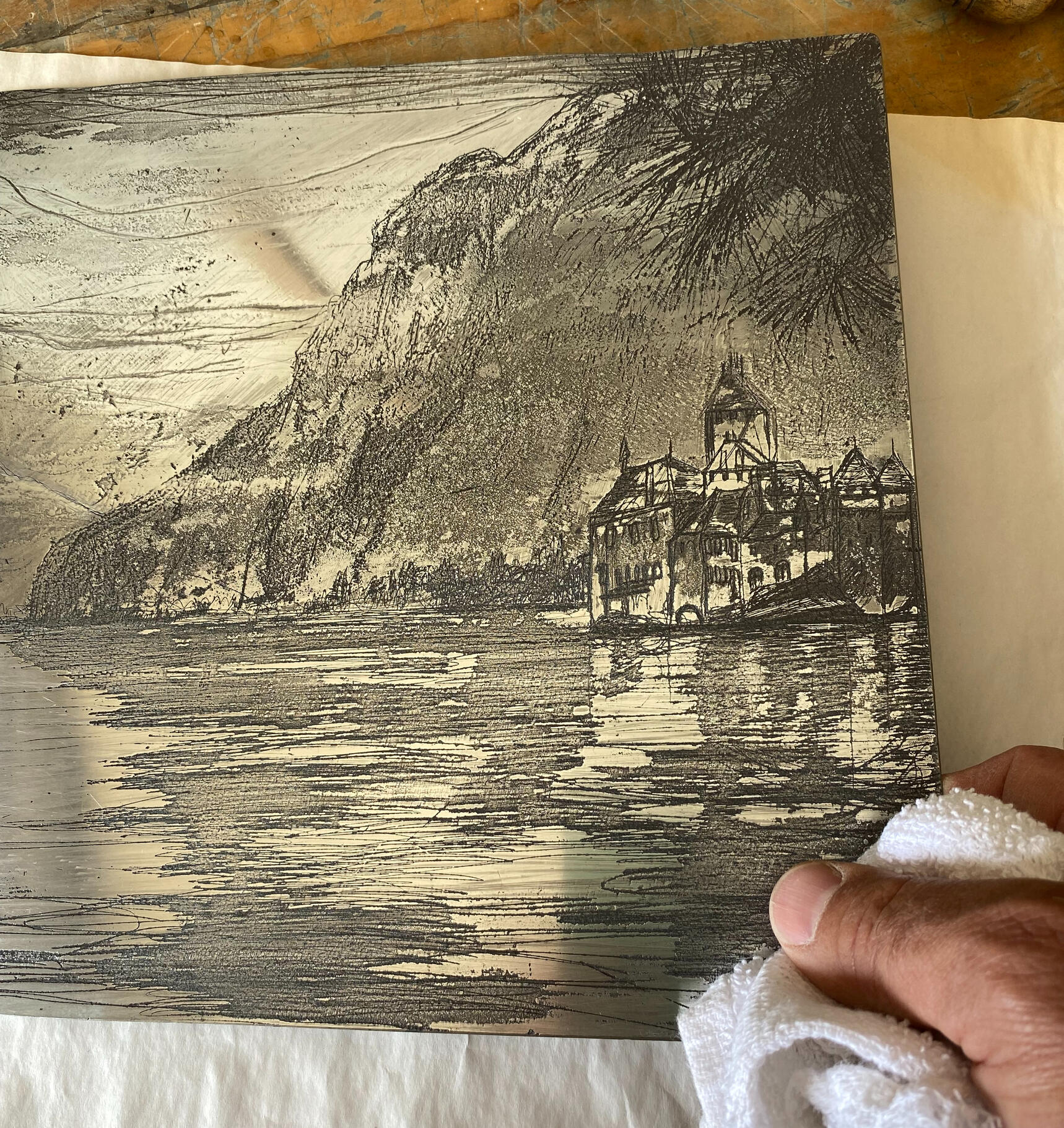 Example of an Etching on Zinc