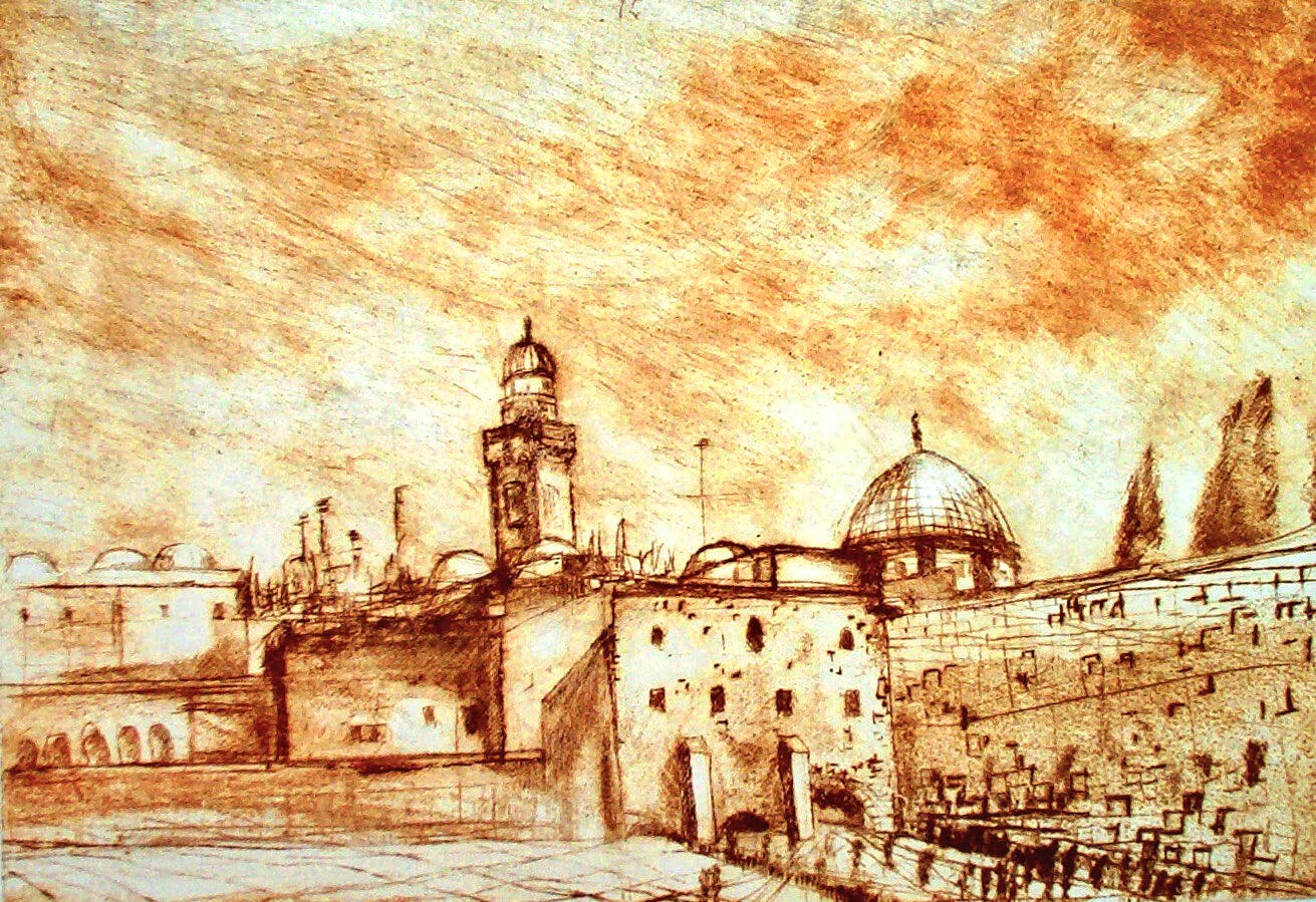 Jerusalem * Drypoint Engraving